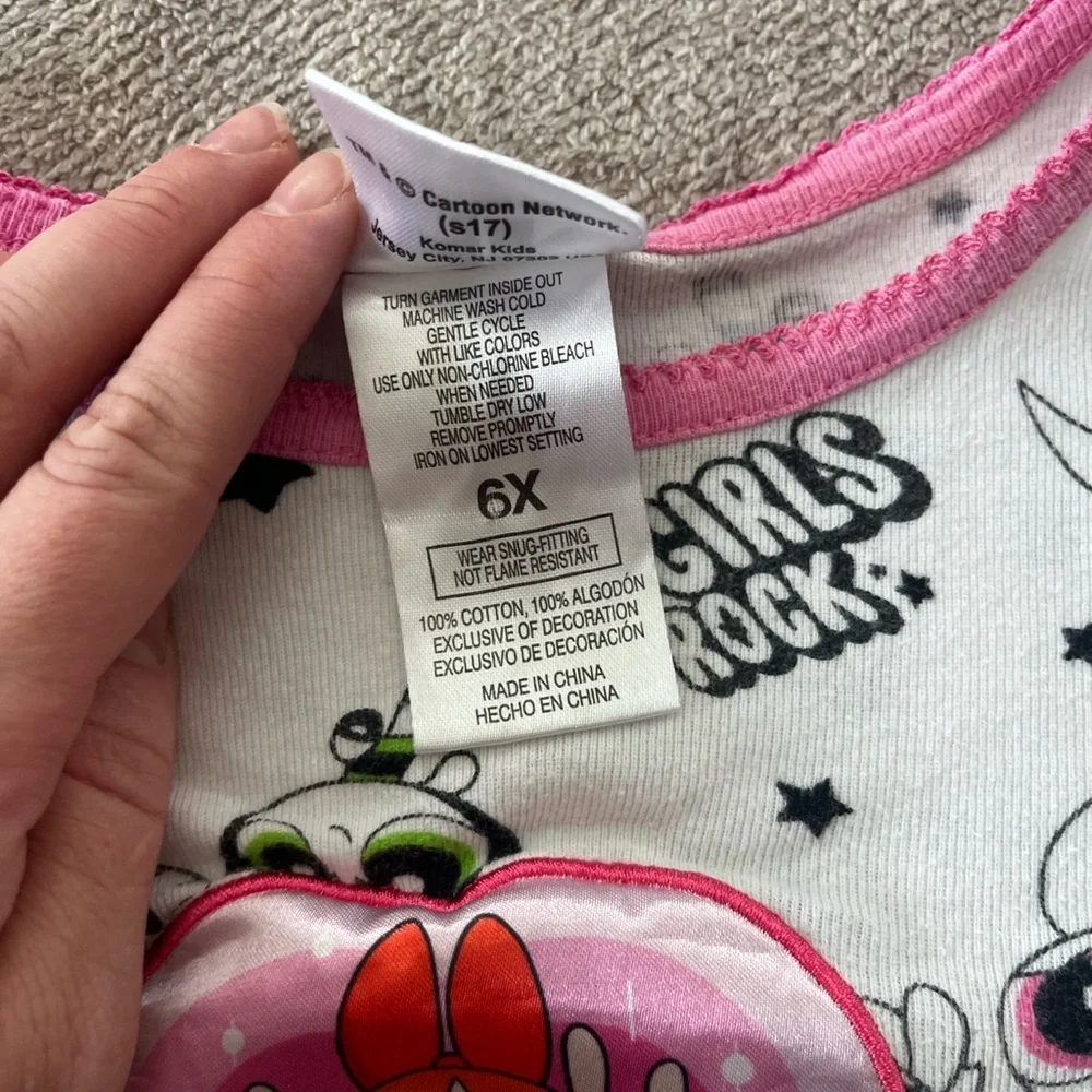 Vintage Cartoon Network Powerpuff Girls top Blossom, Bubbles, and Buttercup Y2K